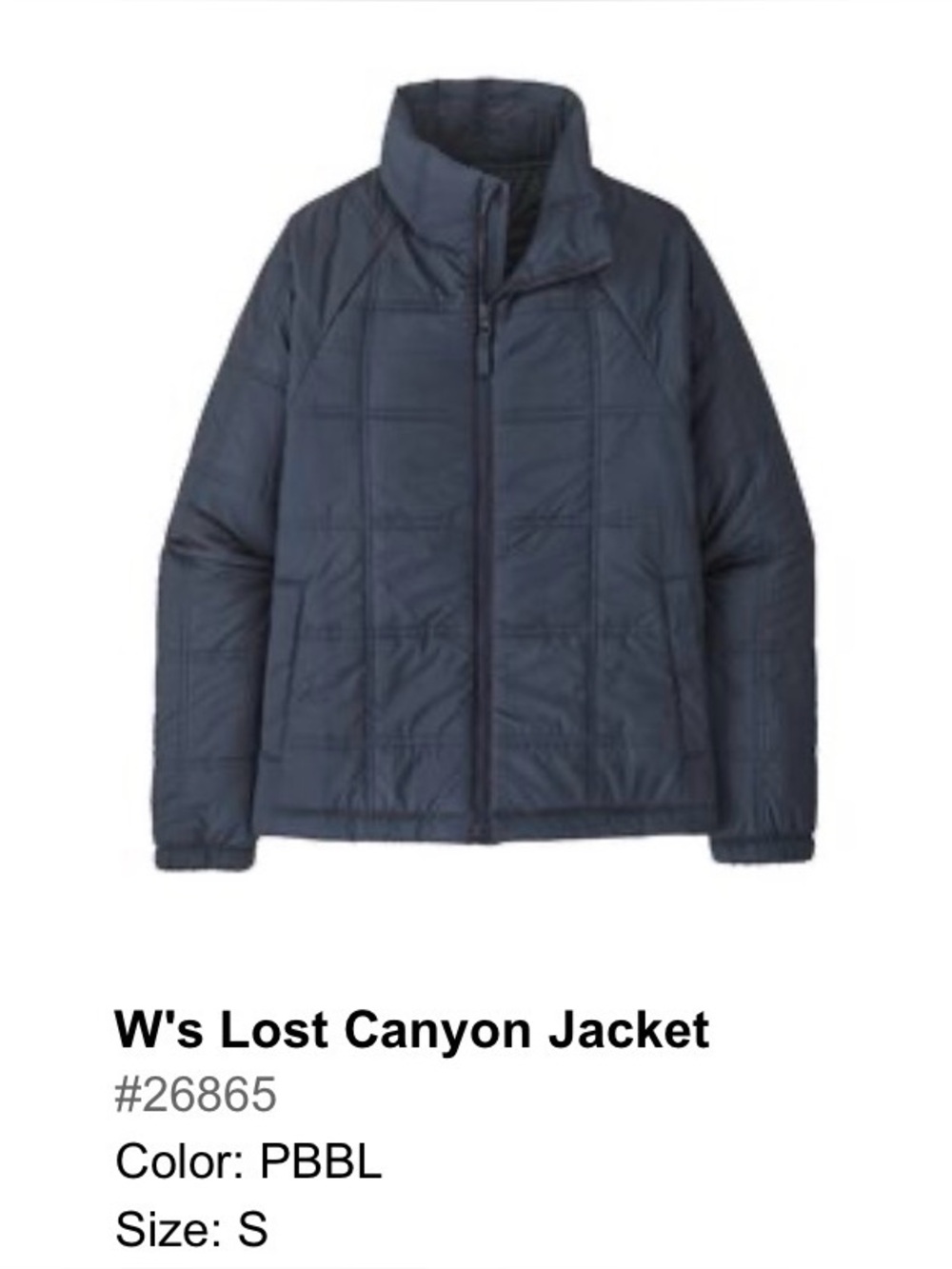 Patagonia Lost Canyon Jacket, Navy, Size Small